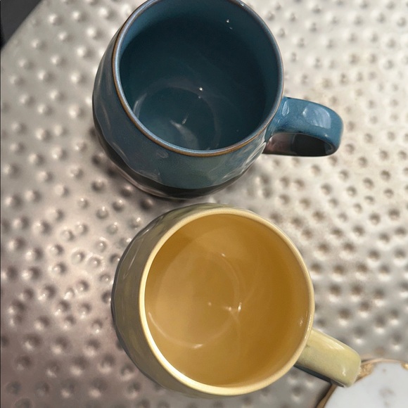 Elegant Ceramic Mugs Set - Blue and Yellow - Picture 5 of 8
